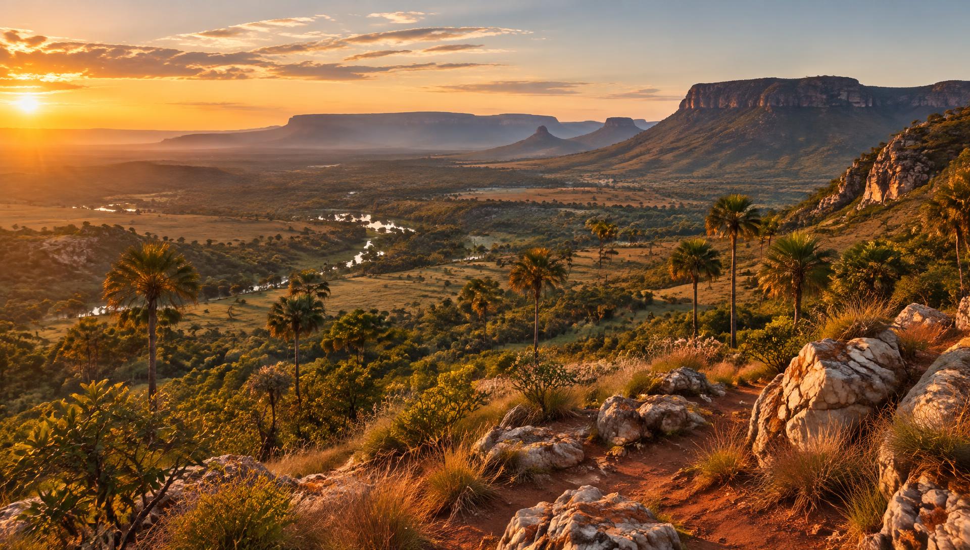 Vista da Chapada dos Veadeiros ao amanhecer